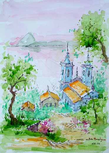 Saint Luzia Church from the Morro do Castelo - Beginning of the 20th Century