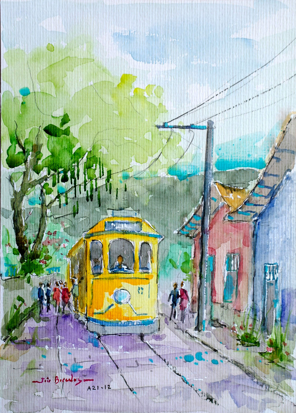 Yellow Tram in Santa Teresa