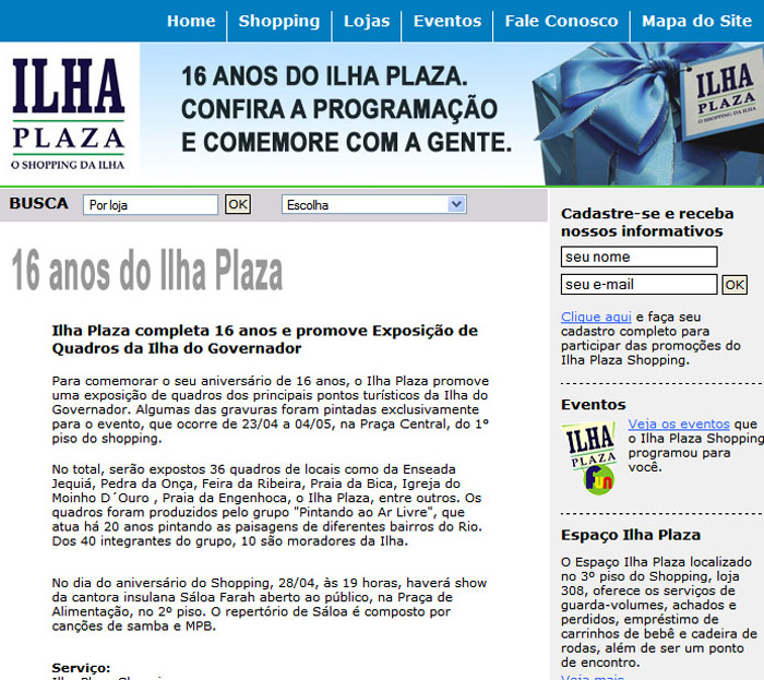 Site of the Ilha Plaza Shopping